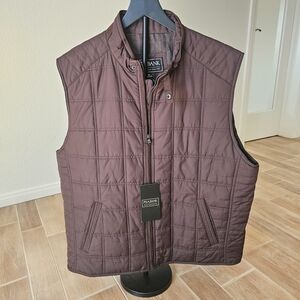 Jos A Bank Men's Quilted Brown Vest, Men's XXL NWT